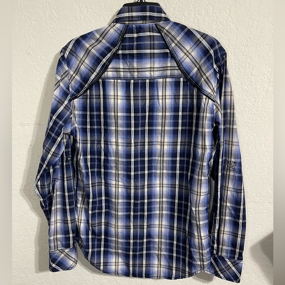 Various Artists Western Mens Plaid Long Sleeve Button Down Shirt - Picture 5 of 5